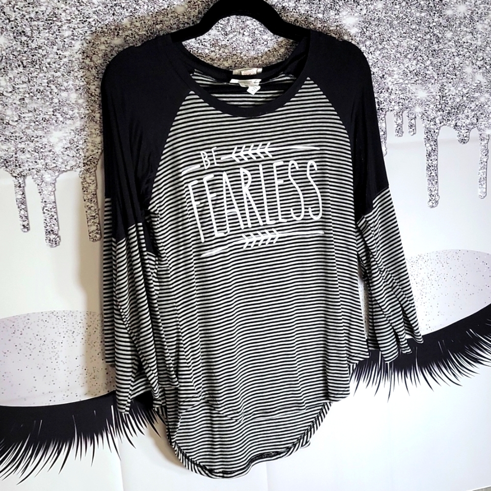 “Be Fearless” womens 3/4 length sleeve tee